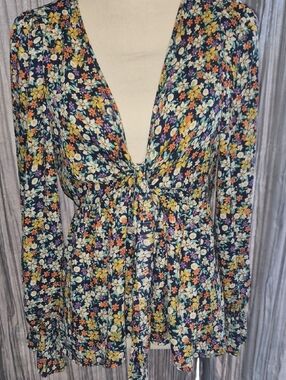 SHEIN Floral Slip-On Shoes Navy Green White